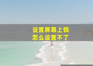 设置屏幕上锁怎么设置不了