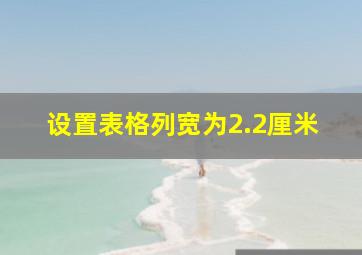 设置表格列宽为2.2厘米