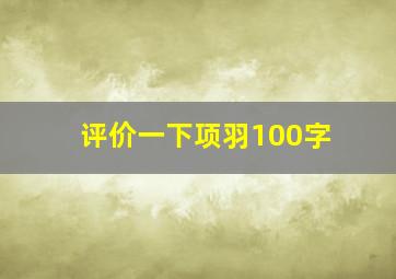 评价一下项羽100字