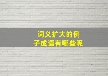 词义扩大的例子成语有哪些呢