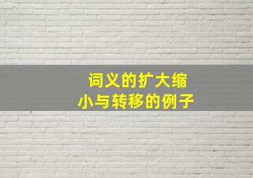 词义的扩大缩小与转移的例子