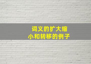 词义的扩大缩小和转移的例子