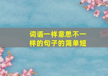 词语一样意思不一样的句子的简单短