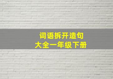 词语拆开造句大全一年级下册