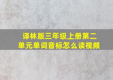 译林版三年级上册第二单元单词音标怎么读视频