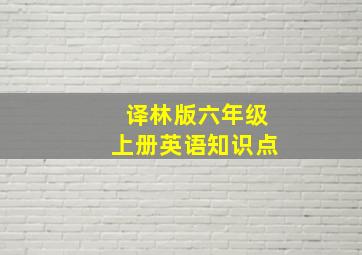 译林版六年级上册英语知识点