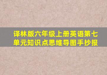 译林版六年级上册英语第七单元知识点思维导图手抄报