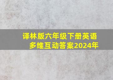 译林版六年级下册英语多维互动答案2024年