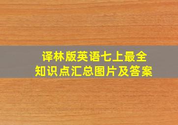 译林版英语七上最全知识点汇总图片及答案