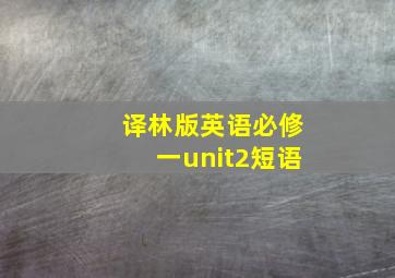 译林版英语必修一unit2短语