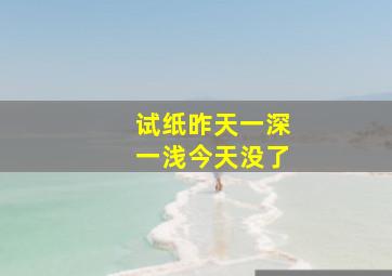 试纸昨天一深一浅今天没了