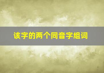 该字的两个同音字组词