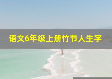 语文6年级上册竹节人生字