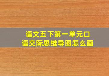 语文五下第一单元口语交际思维导图怎么画