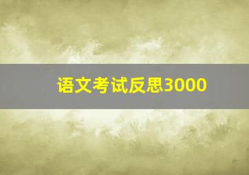 语文考试反思3000