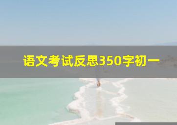 语文考试反思350字初一