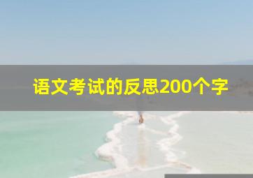 语文考试的反思200个字