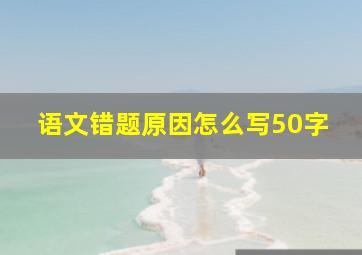 语文错题原因怎么写50字