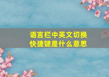 语言栏中英文切换快捷键是什么意思