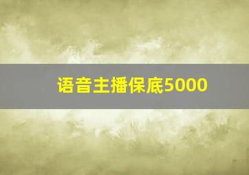 语音主播保底5000