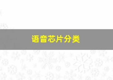 语音芯片分类