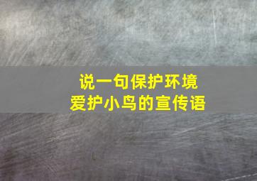 说一句保护环境爱护小鸟的宣传语