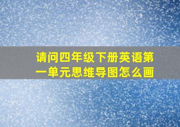 请问四年级下册英语第一单元思维导图怎么画