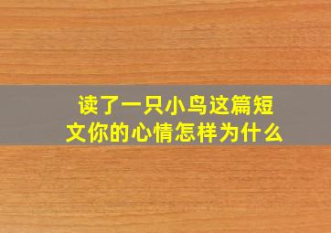 读了一只小鸟这篇短文你的心情怎样为什么