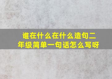 谁在什么在什么造句二年级简单一句话怎么写呀