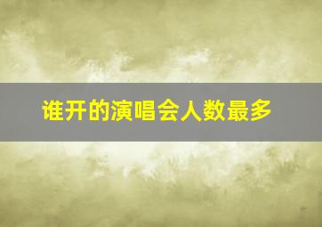 谁开的演唱会人数最多