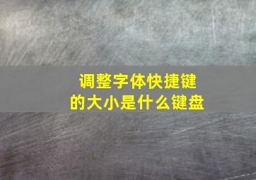 调整字体快捷键的大小是什么键盘