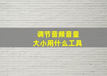 调节音频音量大小用什么工具