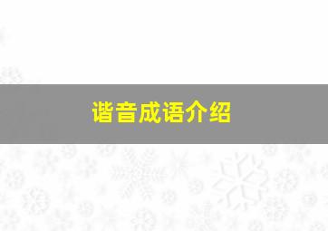 谐音成语介绍