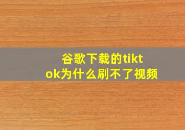 谷歌下载的tiktok为什么刷不了视频