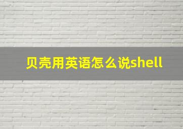 贝壳用英语怎么说shell