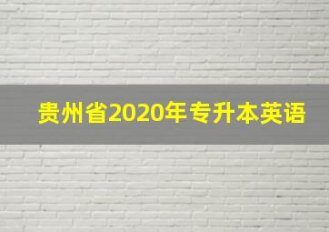 贵州省2020年专升本英语