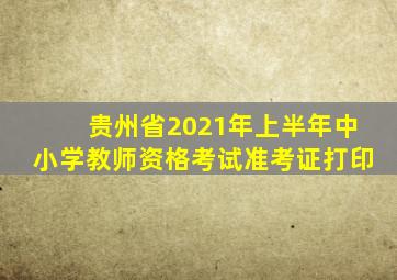 贵州省2021年上半年中小学教师资格考试准考证打印