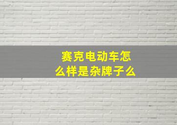 赛克电动车怎么样是杂牌子么