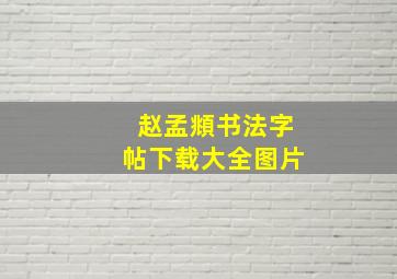 赵孟頫书法字帖下载大全图片