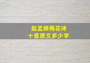 赵孟頫梅花诗十首原文多少字