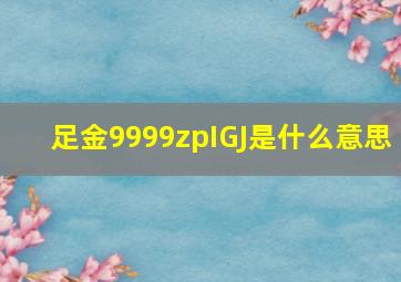 足金9999zpIGJ是什么意思