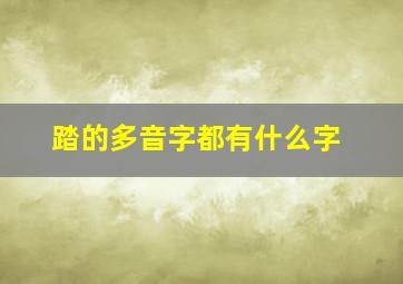 踏的多音字都有什么字