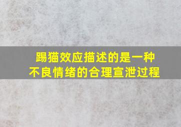 踢猫效应描述的是一种不良情绪的合理宣泄过程