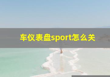 车仪表盘sport怎么关