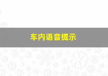 车内语音提示