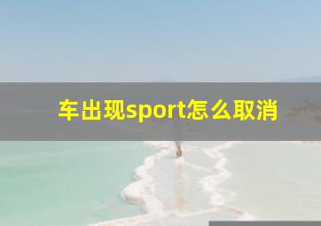 车出现sport怎么取消