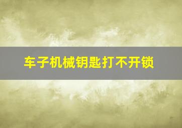 车子机械钥匙打不开锁