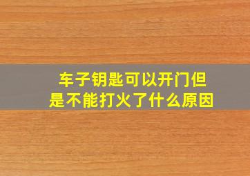 车子钥匙可以开门但是不能打火了什么原因