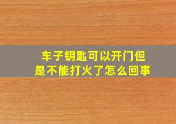 车子钥匙可以开门但是不能打火了怎么回事