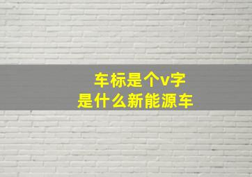 车标是个v字是什么新能源车